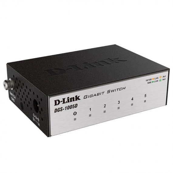 Коммутатор D-Link <DGS-1005D/I3A> 5-port Gigabit Switch (5UTP 1000Mbps)